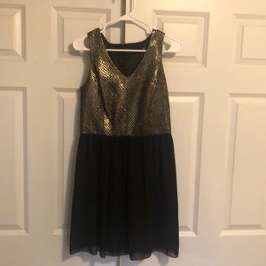 •Gold & Black Party Dress•